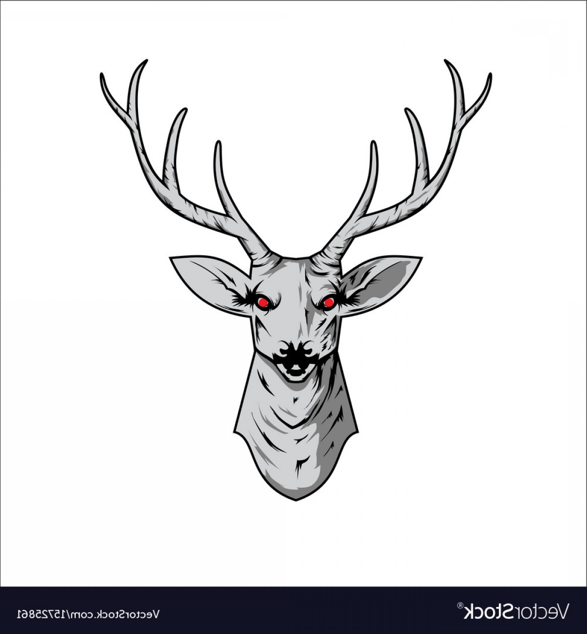 1200x1296 Contour Of A Deer Skull With Antlers Vector Catchsplace