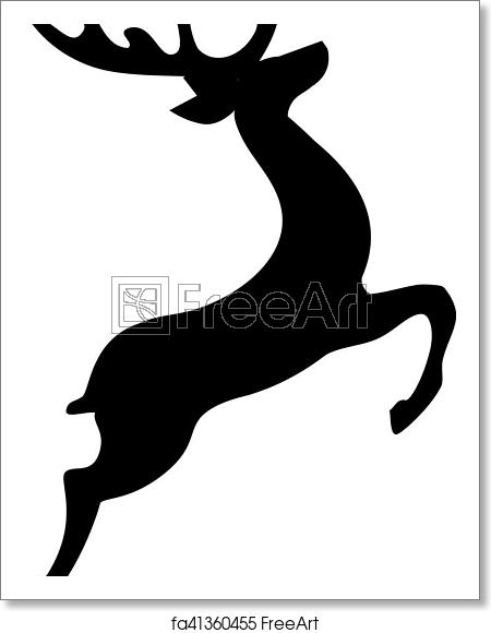 450x580 Free Art Print Of Deer Vector Deer Silhouette Freeart