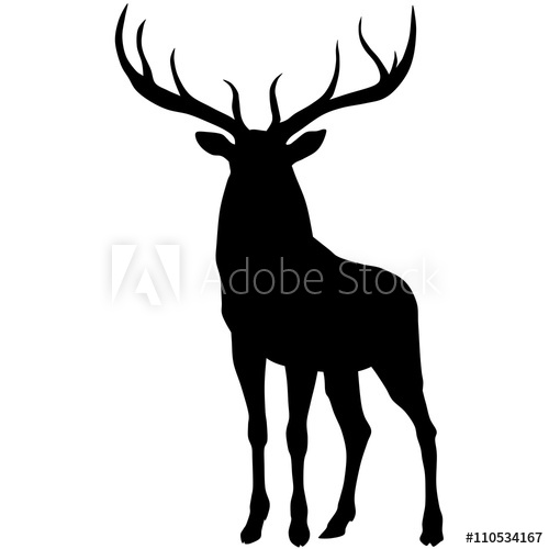500x500 Black Silhouette Of A Deer Vector Illustration