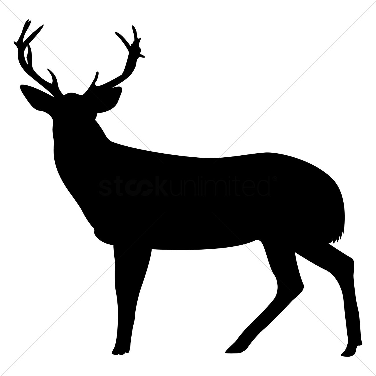 1300x1300 Silhouette Of Deer Vector Image