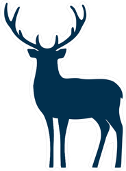 184x250 Blue Deer Vector Sticker