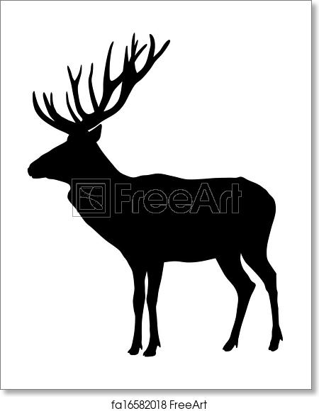 450x580 Free Art Print Of Deer Vector Illustration Of Deer Silhouette