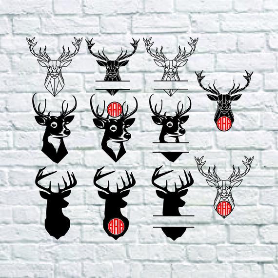 570x570 Buy Get Deer Head Bundle Deer Head Monogram Etsy