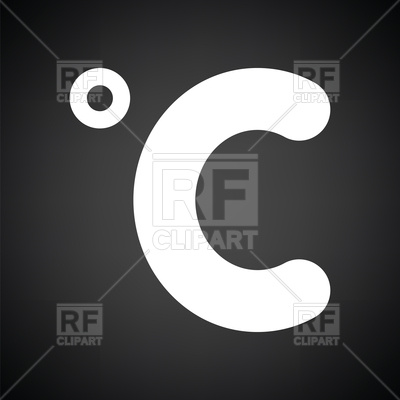 400x400 Celsius Degree Icon On Black Background Vector Image Of Icons