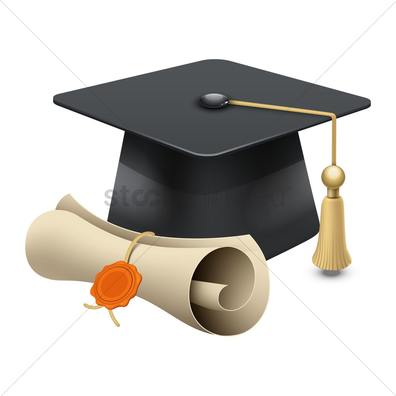 1300x1300 Graduate Cap And Degree Vector Image