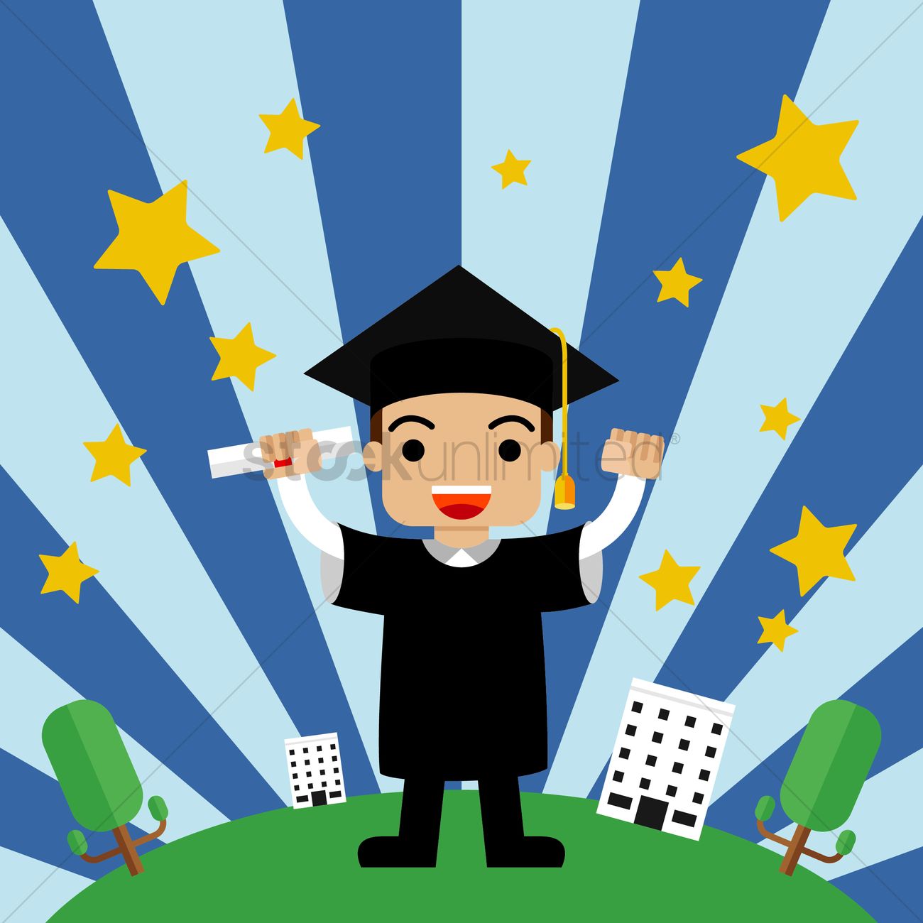 1300x1300 Graduate Holding Degree Vector Image