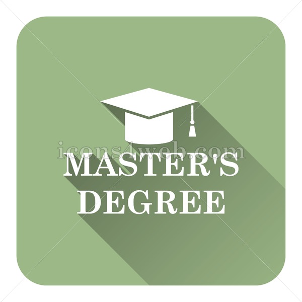 600x600 Master's Degree Flat Icon With Long Shadow Vector