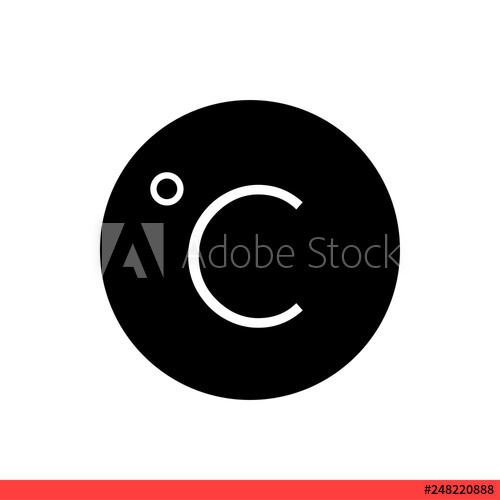 500x500 C Degree Vector Icon, Celsius Symbol Simple, Flat Design For Web