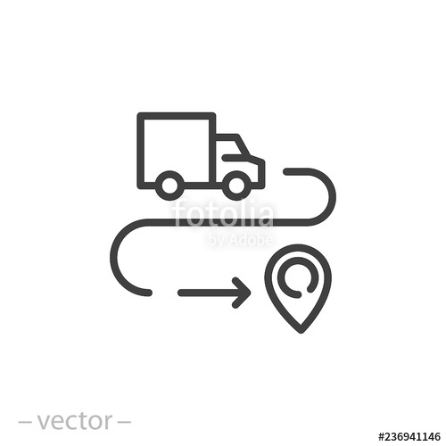500x500 Delivery Truck, Route Icon Vector Stock Image And Royalty Free