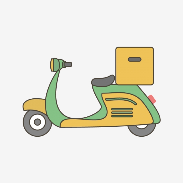 640x640 Vector Delivery Motorbike Icon, Bike Icon, Box Icon, Scooter Icon