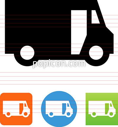 400x430 Vector Side View Delivery Truck Icon
