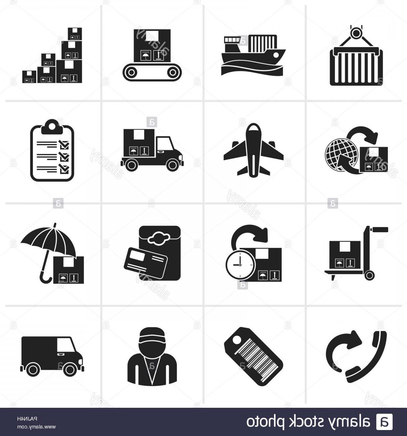 1560x1668 Black Cargo Shipping And Delivery Icons Vector Icon Set Image