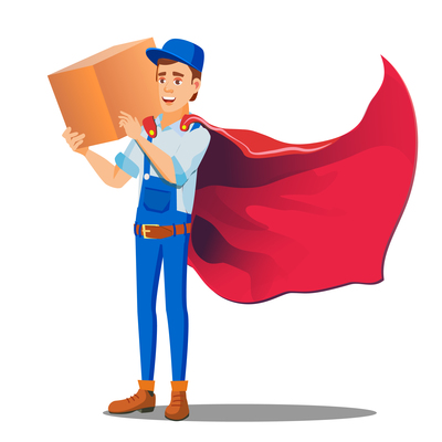 400x400 Page Delivery Man On Curated Vector Illustrations, Stock Royalty