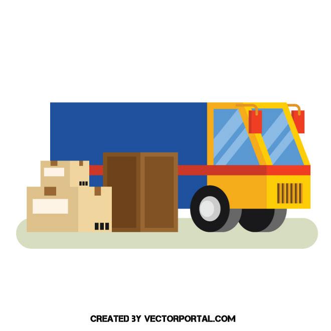 660x660 Delivery Truck Vector Image