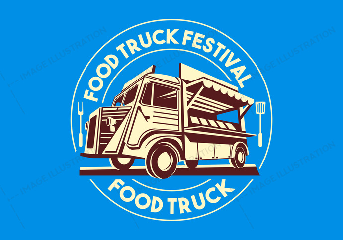 690x483 Food Truck Vector Logo Delivery Service Business