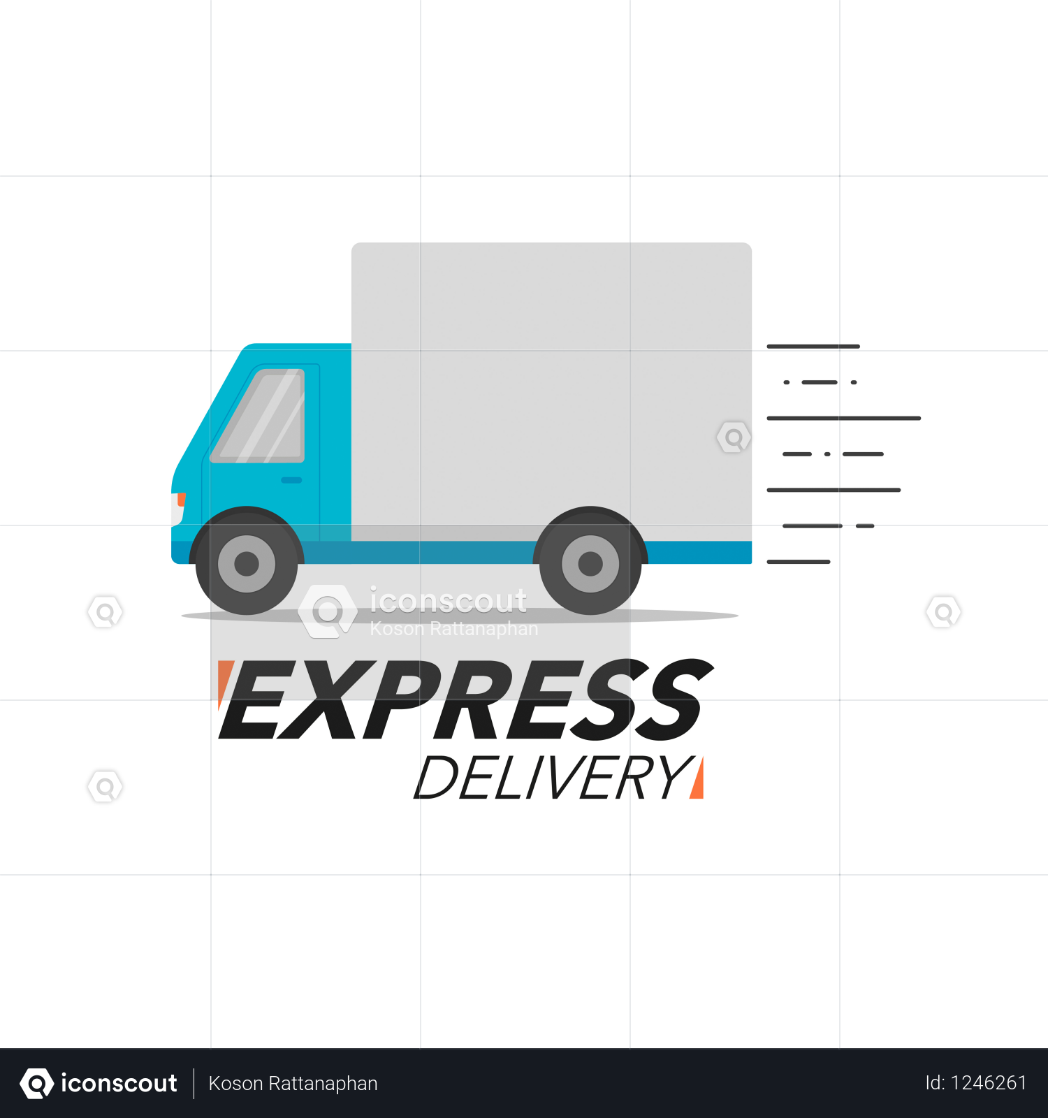 1500x1600 Premium Express Delivery Truck Illustration Download In Png