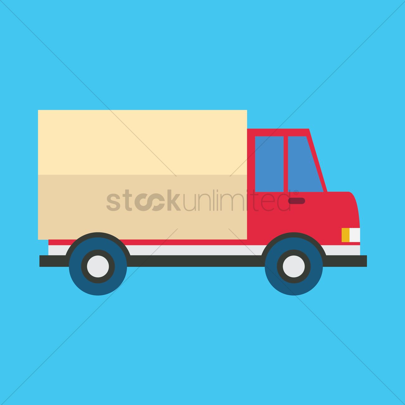 1300x1300 Delivery Truck Vector Image