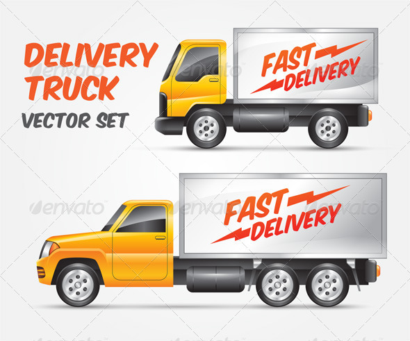 590x491 Delivery Truck Graphics, Designs Templates From Graphicriver