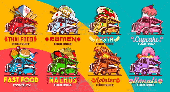 Fast Food Truck Van Restaurant Delivery Vector Icon Logo Bundle 690x376 Fast Food Truck Van Restaurant Delivery Vector Icon Logo Bundle