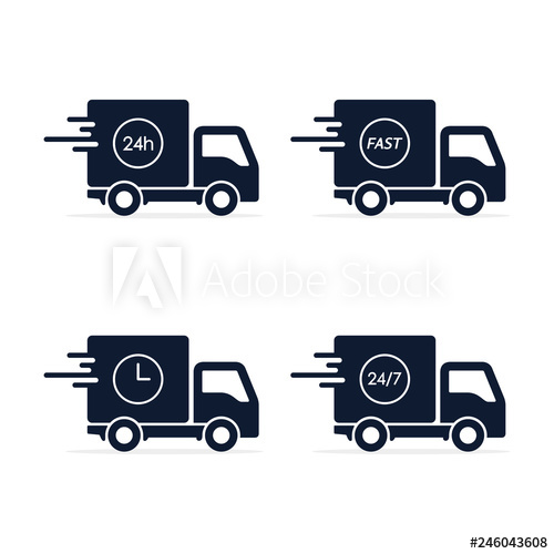 Fast Delivery Vector Truck Icon Set In Flat Style Isolated 500x500 Fast Delivery Vector Truck Icon Set In Flat Style Isolated