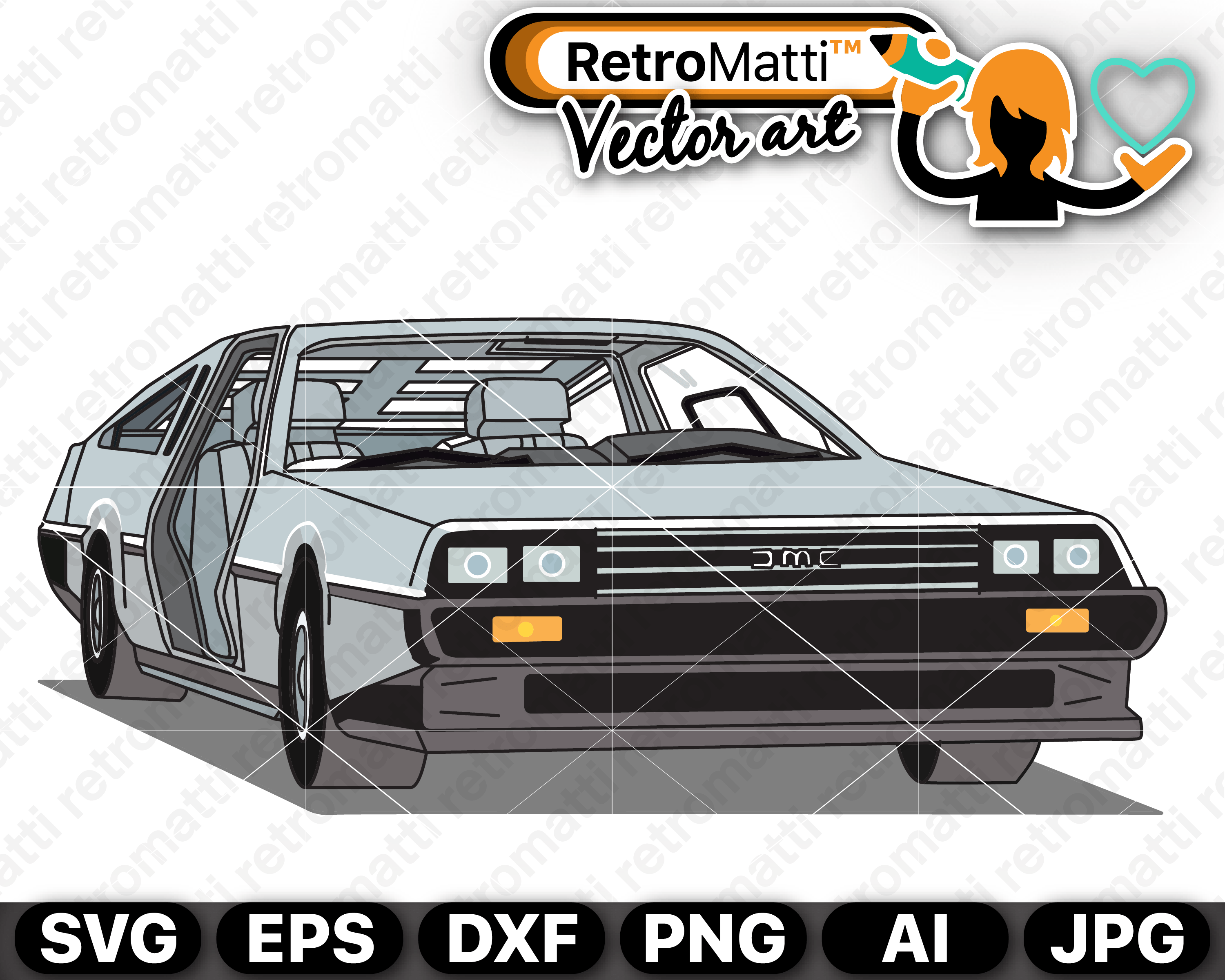 3000x2401 Delorean Illustration Dmc Retromatti