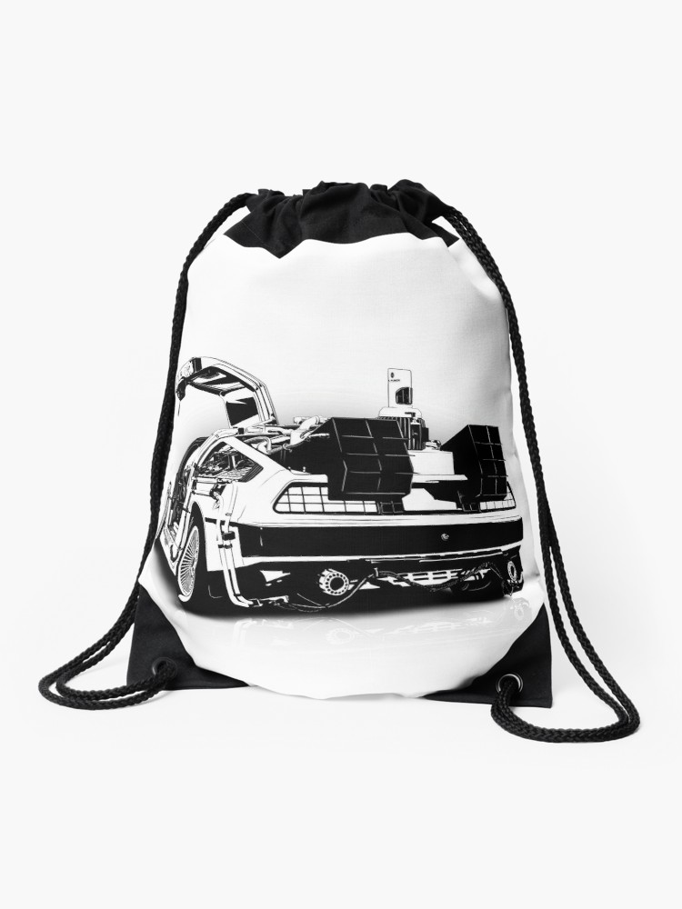 750x1000 Delorean Vector Drawstring Bag