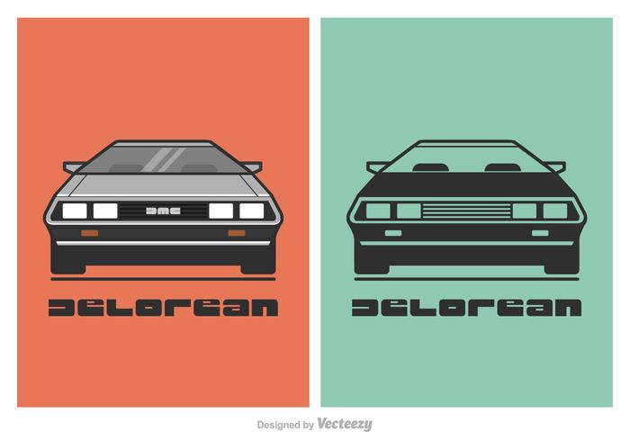 700x490 Free Vector Delorean Car Illustration