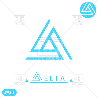 400x400 Delta Letter Icon Vector Image Of Design Elements