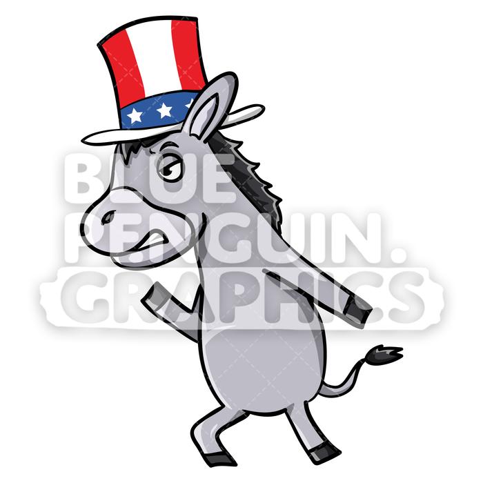 700x700 Mad Democratic Party Donkey Vector Cartoon Clipart Illustration