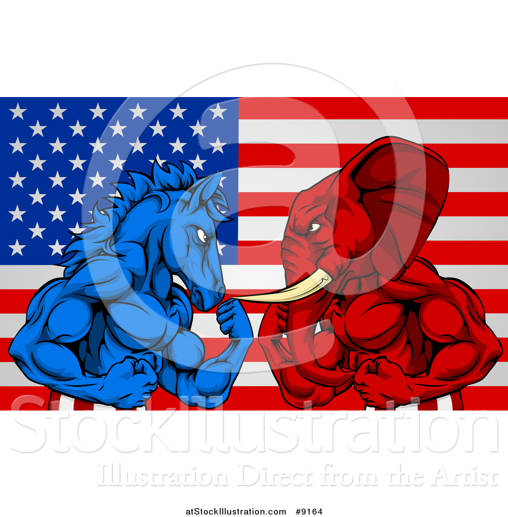 1024x1044 Vector Illustration Of A Muscular Political Aggressive Democratic