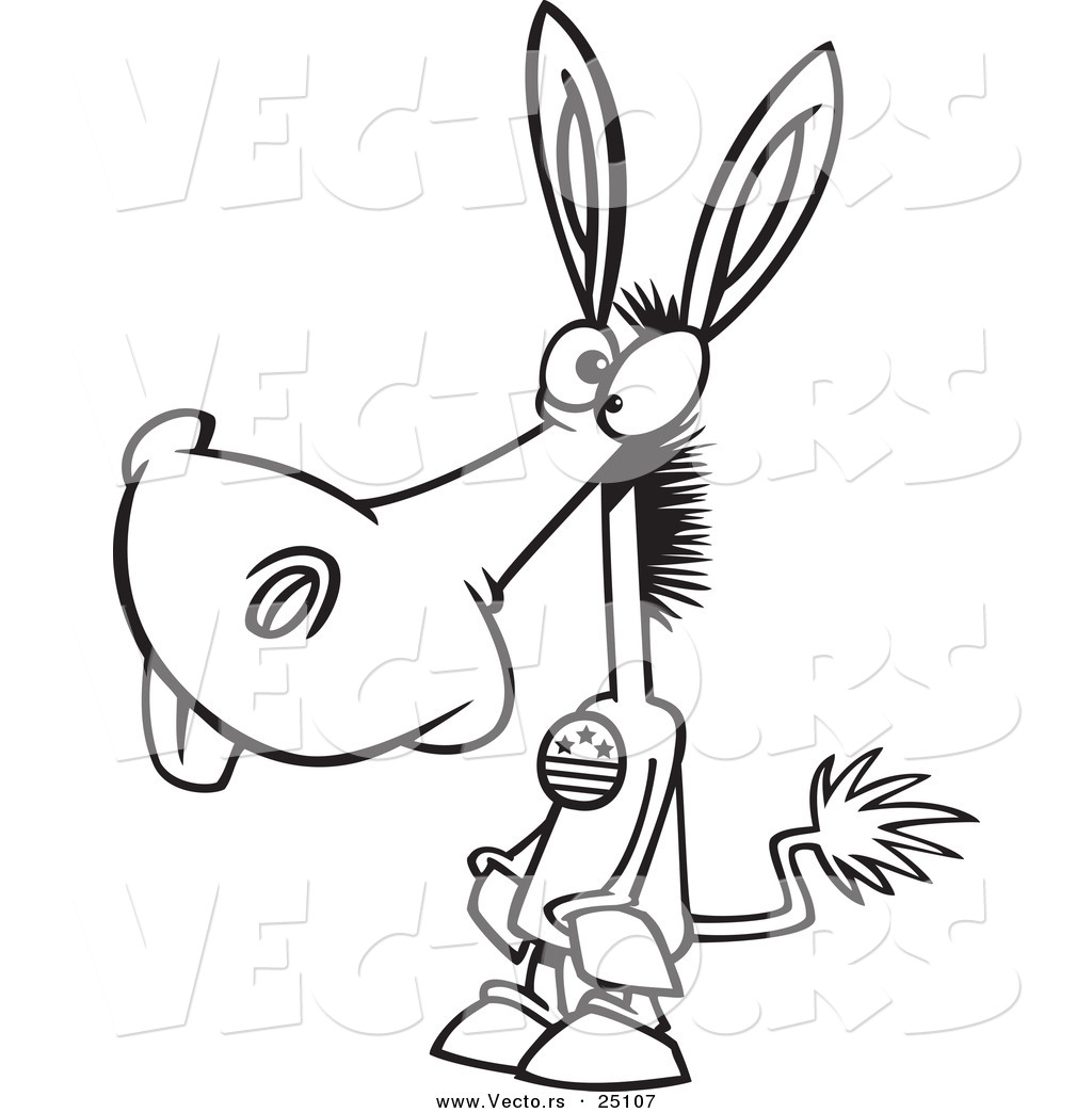 1024x1044 Vector Of A Cartoon Democratic Donkey Wearing A Button