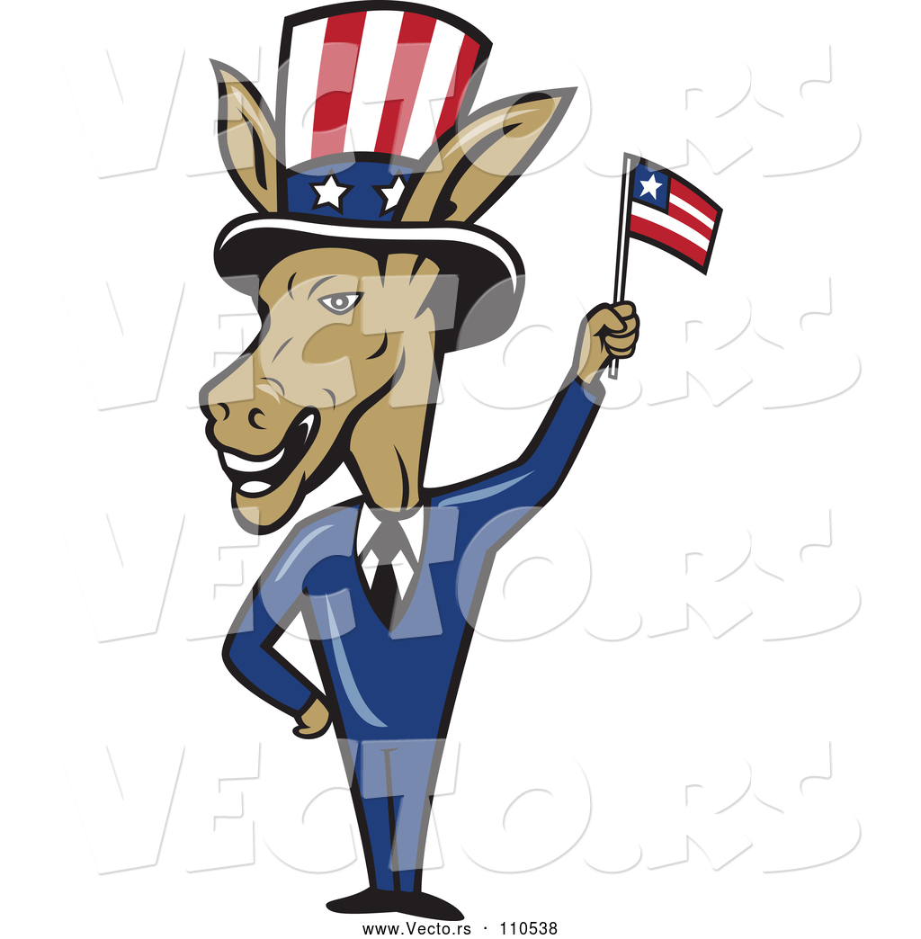 1024x1044 Vector Of A Politician Cartoon Democratic Donkey In A Suit, Waving