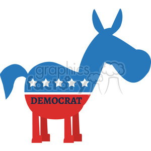 300x300 Red White And Blue Democrat Donkey Vector Illustration Flat Design