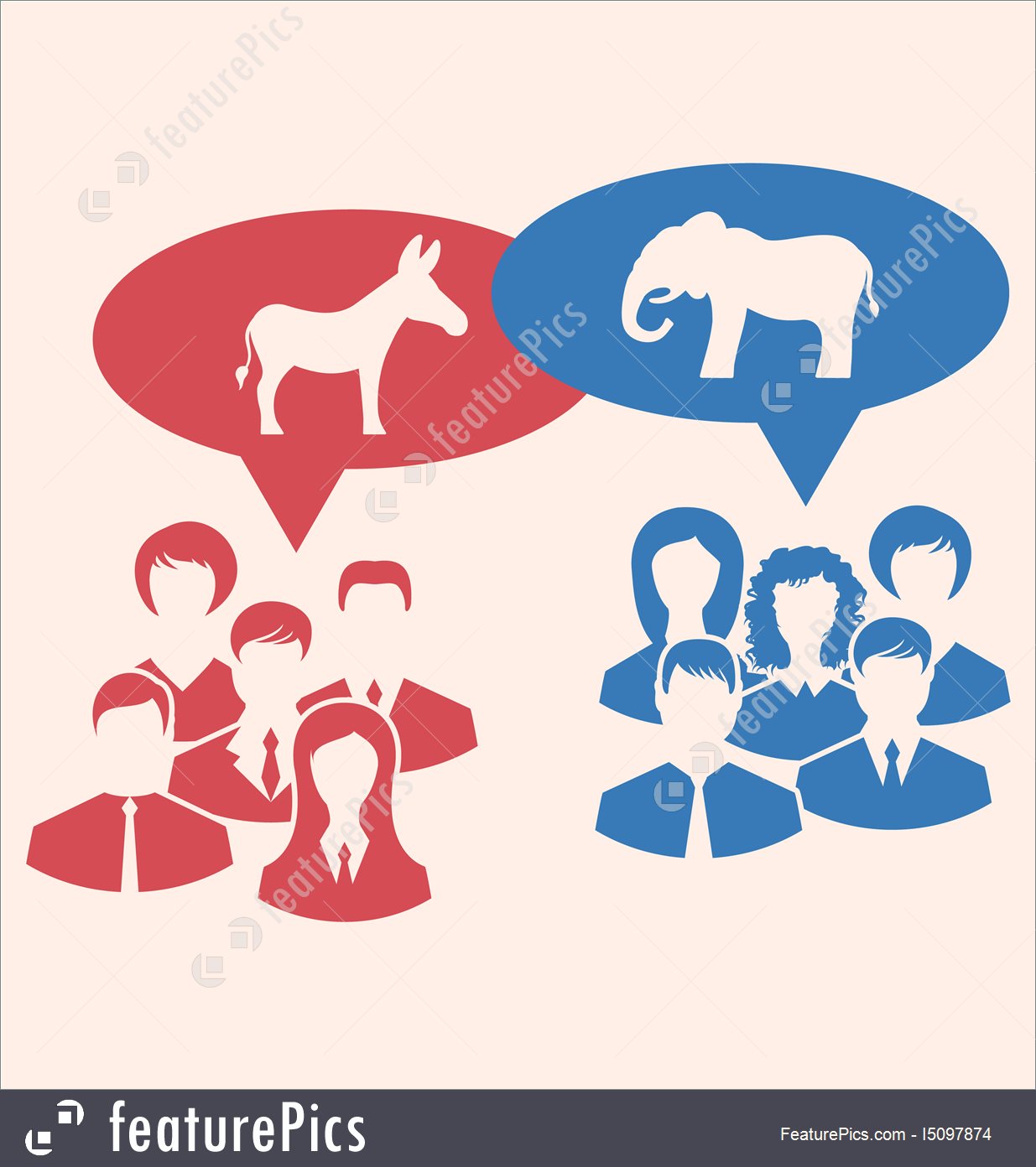 1235x1392 Republicans And Democrats Stock Illustration