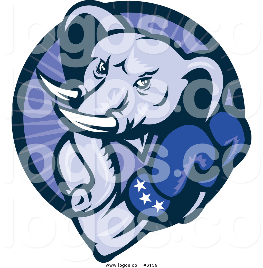 1024x1044 Royalty Free Clip Art Vector Logo Of A Democratic Boxing Elephant
