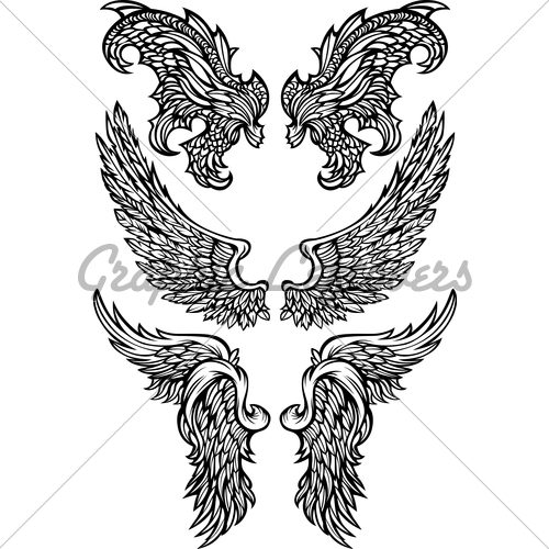 Angel Wings Demon Wings Vector Illustrations Gl Stock Images 500x500 Angel Wings Demon Wings Vector Illustrations Gl Stock Images