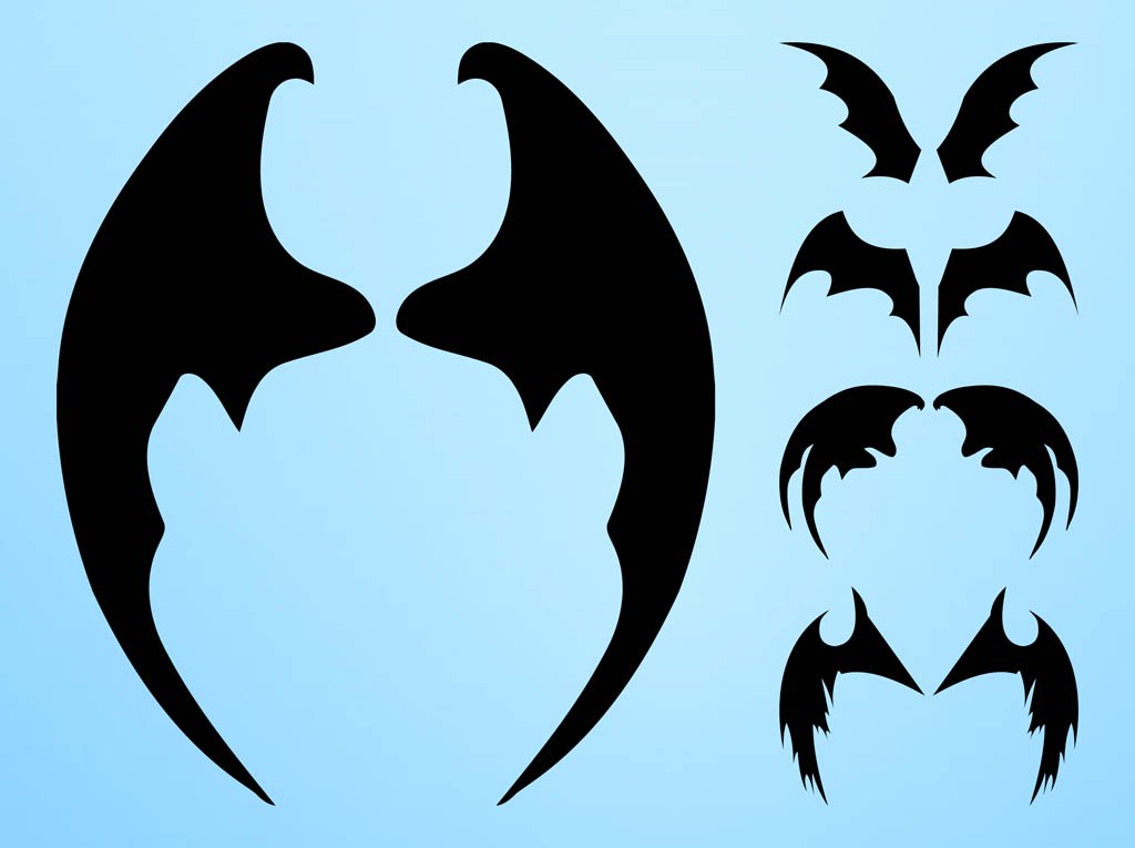 Bat Wings Silhouettes Vector Art Graphics 1024x765 Bat Wings Silhouettes Vector Art Graphics