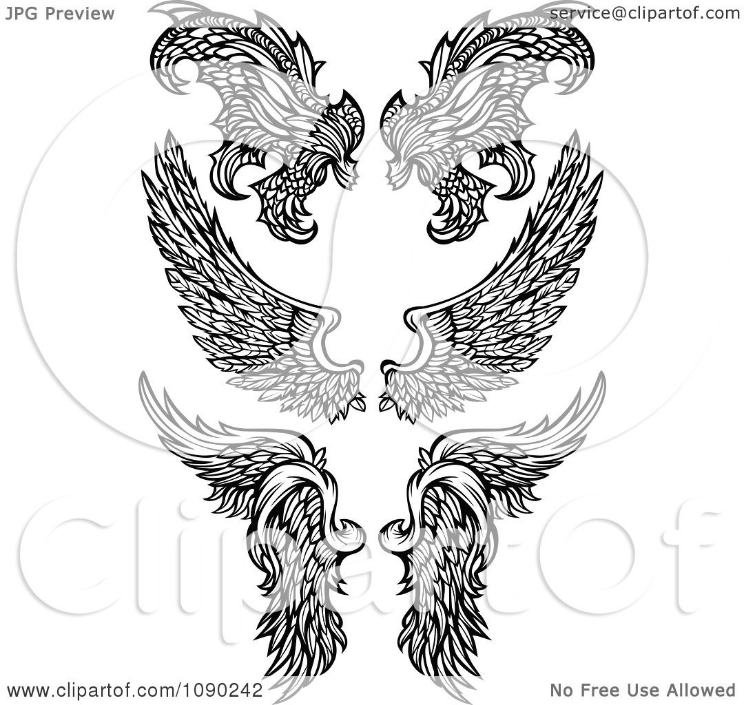 Clipart Black And White Ornate Angel And Demon Wings 1080x1024 Clipart Black And White Ornate Angel And Demon Wings