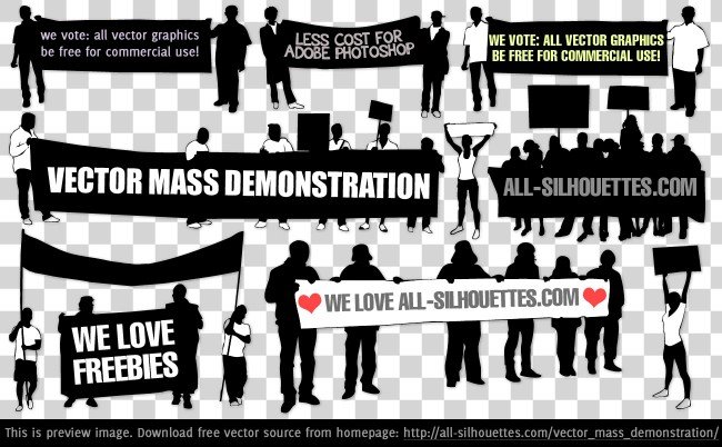 650x402 Free Vector Mass Demonstration Files, Vectors Graphics