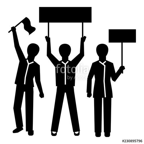 500x500 People Group Demonstration Icon Simple Illustration Of People
