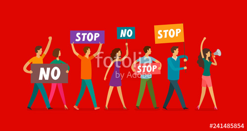 500x266 People Participate In Public Protest Demonstration, Strike