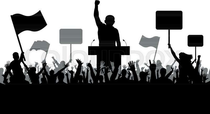 800x437 Crowd Of People Demonstrating Stock Vector Colourbox