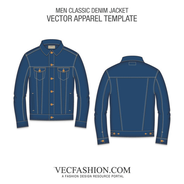 Men Classic Denim Jacket Apparel Vector Jackets, Denim 600x600 Men Classic Denim Jacket Apparel Vector Jackets, Denim