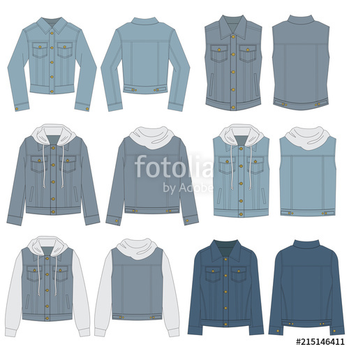 Vector Template For Denim Jacket Styles Stock Image And Royalty 500x500 Vector Template For Denim Jacket Styles Stock Image And Royalty