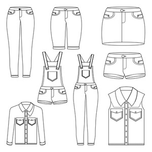 Denim Vest Royalty Free Vectors 300x300 Denim Vest Royalty Free Vectors