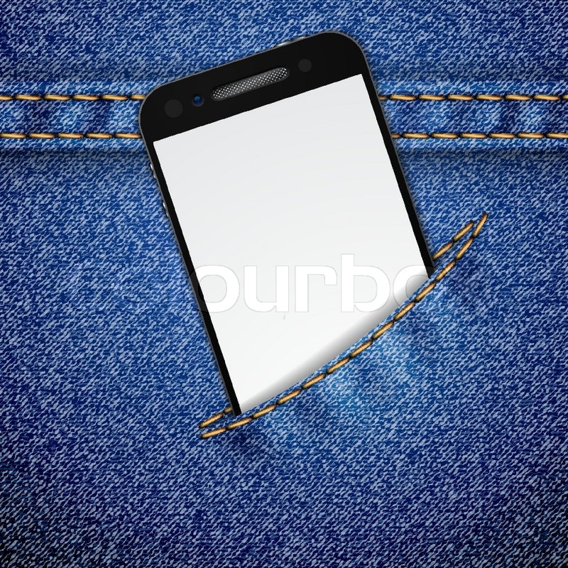 800x800 Smartphone In The Jeans Pocket On Stock Vector Colourbox