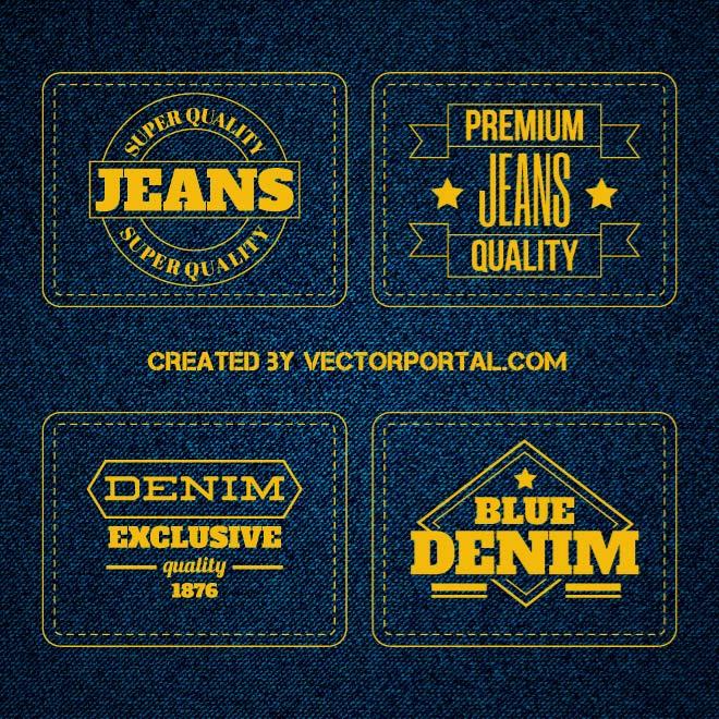 660x660 Jeans Pattern And Retro Labels