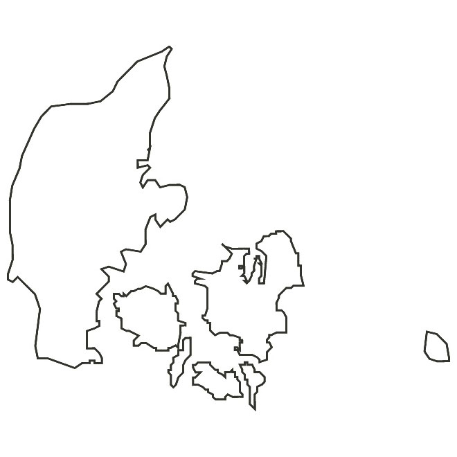 660x660 Denmark Vector Map