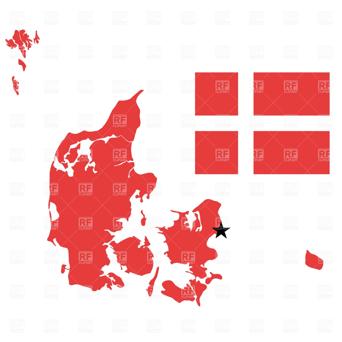1200x1200 Map And Flag Kingdom Of Denmark Vector Image Of Signs, Symbols