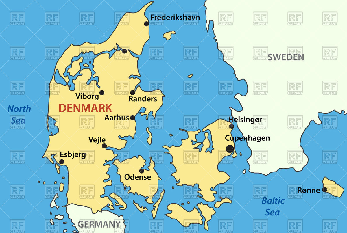 1200x807 Outline Of Map Of Denmark Vector Image Of Signs, Symbols, Maps